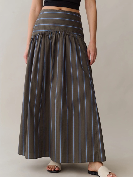 Caara Dresses & Skirts - NWT CAARA Vashti Earthy Stripe Cotton Staud Factory Few Moda Skirt 2